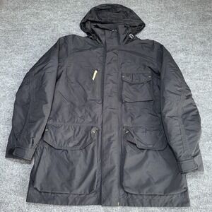Timberland M Black Pocket Zipper Waterproof Heavy Outdoor Jacket Packable Hood